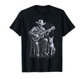 Cowboy And Dog Playing Guitar T-Shirt - Aesthetic Graphic Men Women - T-Shirt, Sweatshirt, Hoodie