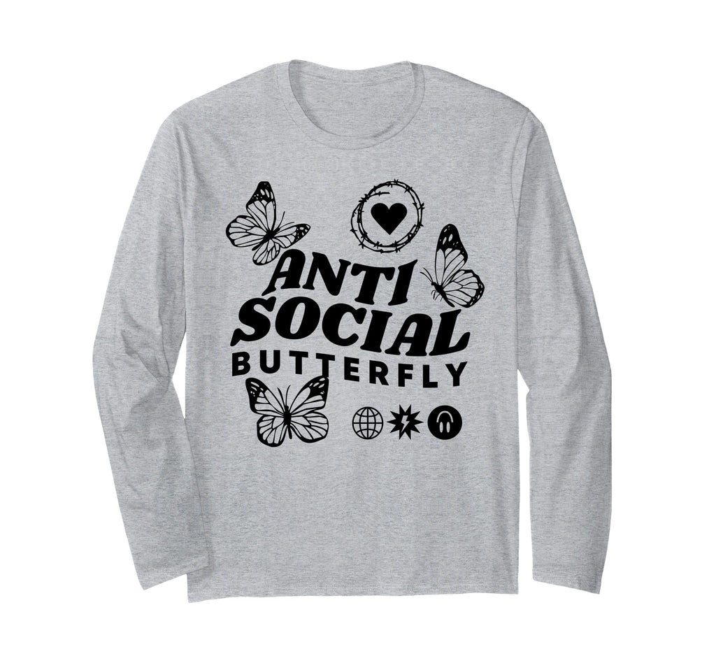 Anti Social Butterfly Goth Aesthetic T-Shirt - Custom Art Print Men Women - T-Shirt, Sweatshirt, Hoodie