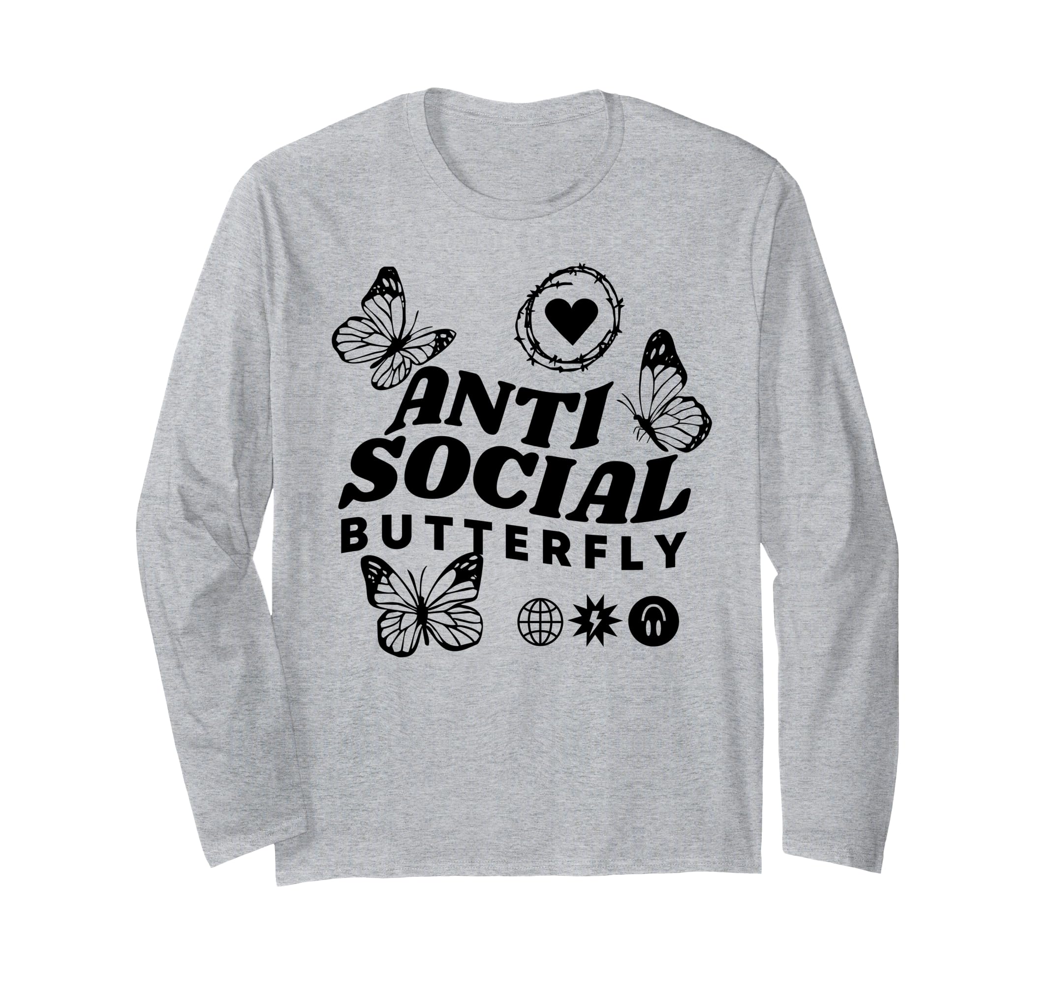 Anti Social Butterfly Goth Aesthetic T-Shirt - Custom Art Print Men Women - T-Shirt, Sweatshirt, Hoodie