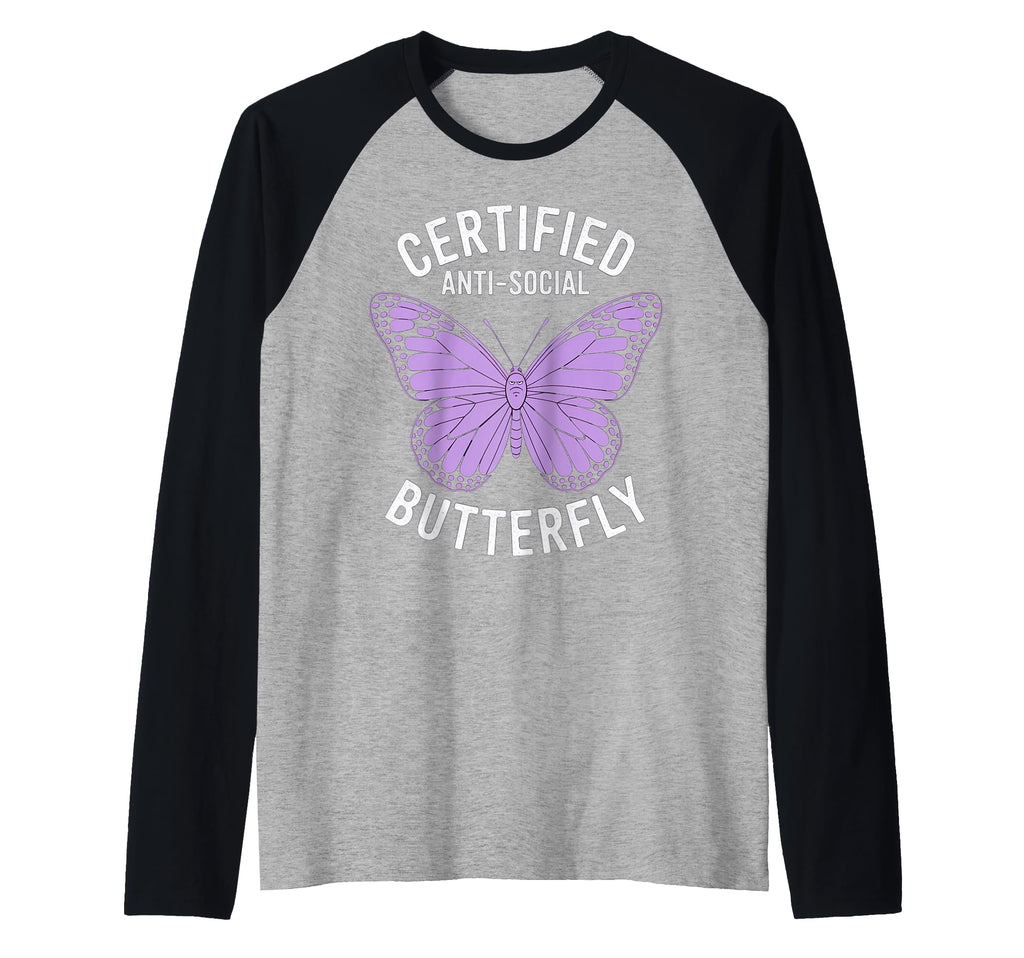 Certified Anti Social Butterfly Art Hoodie - Fun Novelty Design Unisex - T-Shirt, Sweatshirt, Hoodie