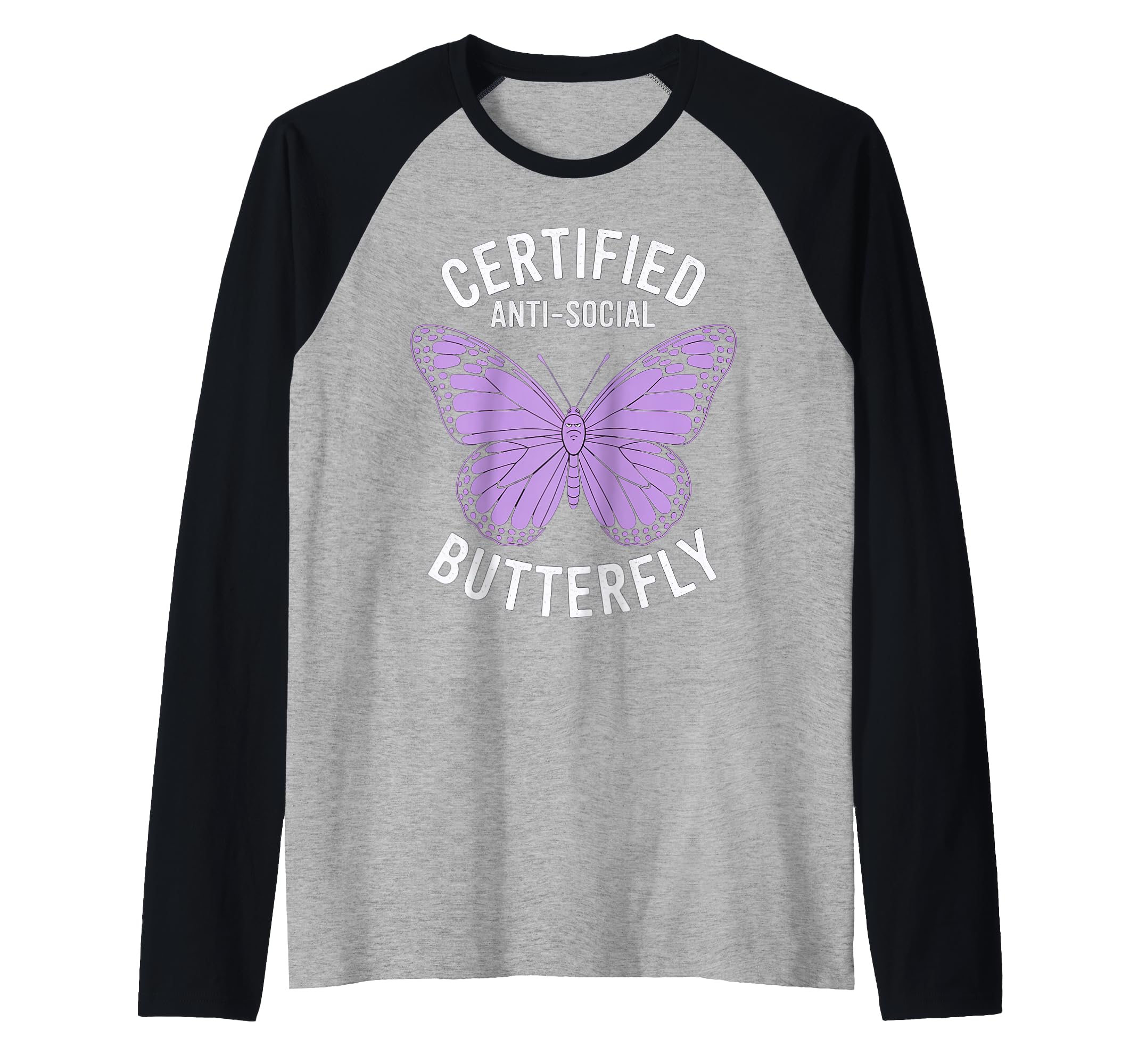 Certified Anti Social Butterfly Art Hoodie - Fun Novelty Design Unisex - T-Shirt, Sweatshirt, Hoodie