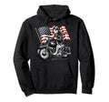 Patriotic Dalmatian Motorcycle Hoodie - Graphic Print Men Women - T-Shirt, Sweatshirt, Hoodie