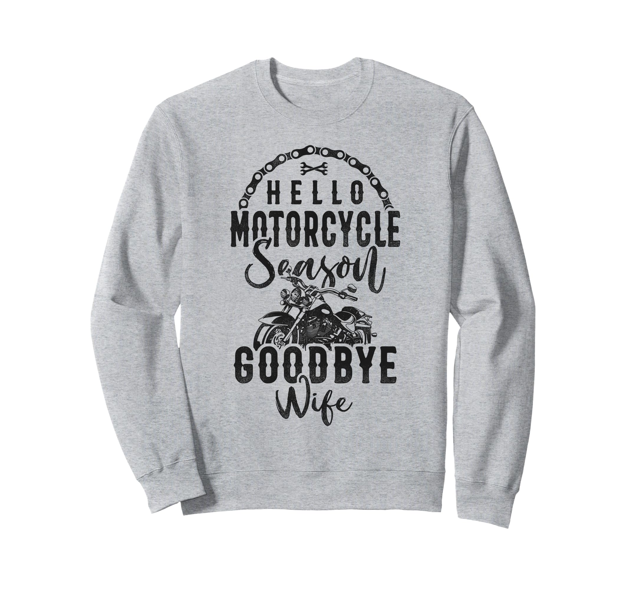 Motorcycle Biker Husband Wife Hello Sweatshirt - Graphic Print Men Women - T-Shirt, Sweatshirt, Hoodie