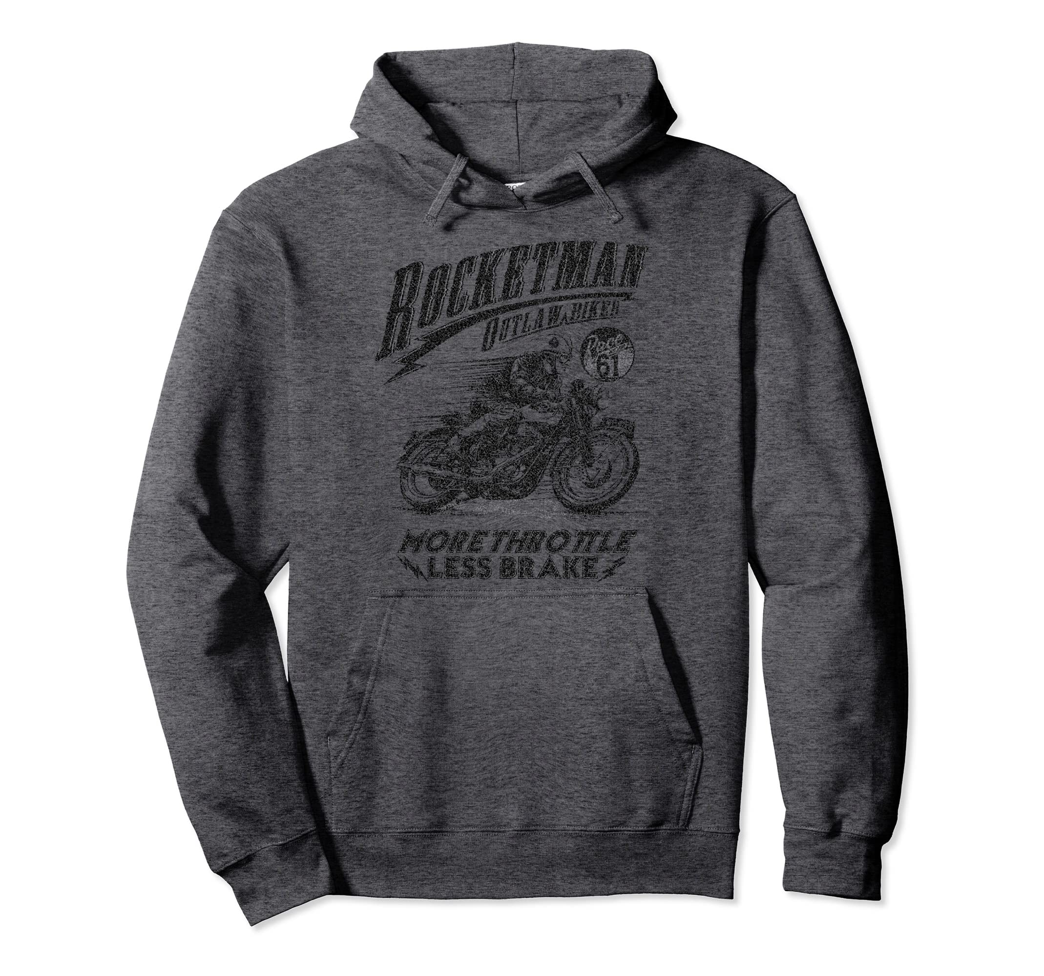 Rocketman Outlaw Biker Cafe Racer Hoodie - Casual Everyday Wear Men Women - T-Shirt, Sweatshirt, Hoodie