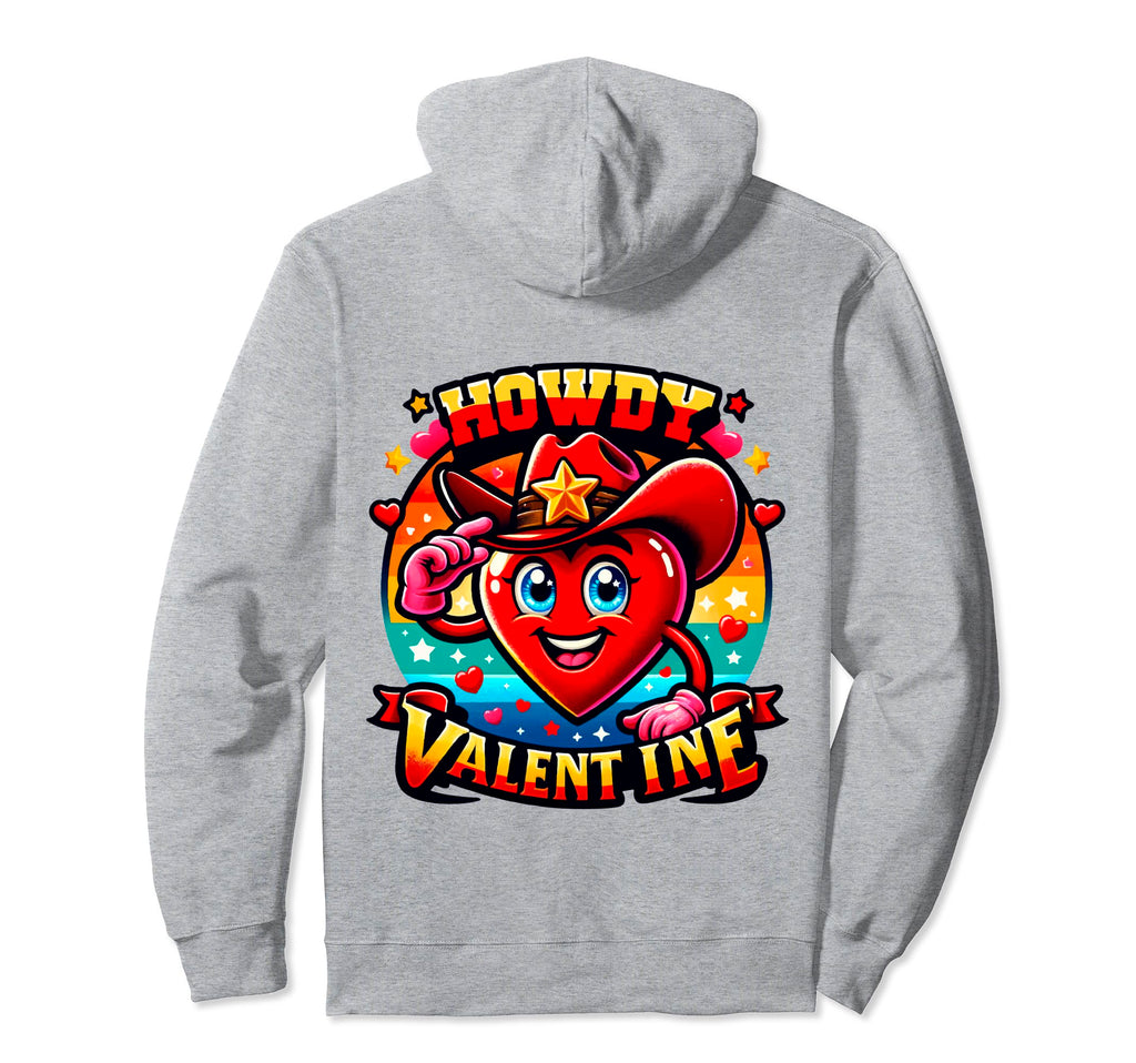Howdy Valentine Cowgirl Western Hoodie - Unique Graphic Men Women - T-Shirt, Sweatshirt, Hoodie