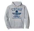 Distressed Born 1942 80Th Birthday Hoodie - Graphic Print for Adults - T-Shirt, Sweatshirt, Hoodie