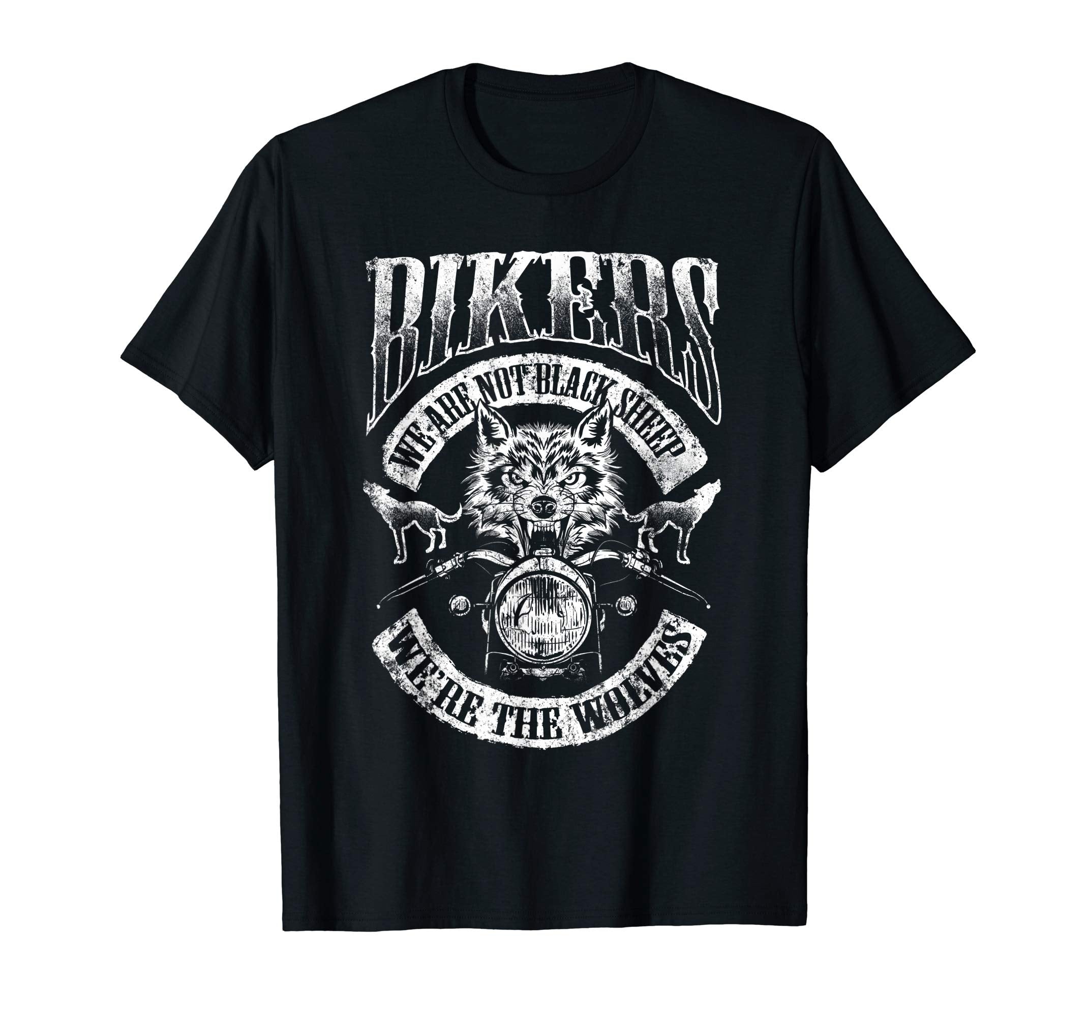 Wolf Biker Motorcycle Rider Gift T-Shirt - Minimalist Print Men Women - T-Shirt, Sweatshirt, Hoodie