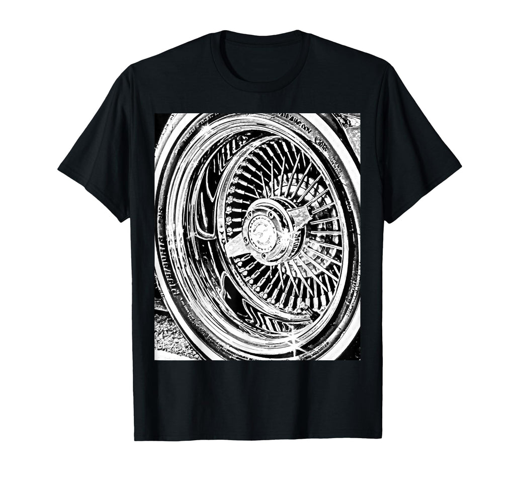 100 Spoke Wire Wheel Knock Off Lowrider T-Shirt - Trendy Graphic Unisex - T-Shirt, Sweatshirt, Hoodie