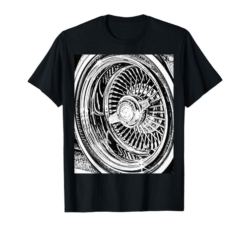 100 Spoke Wire Wheel Knock Off Lowrider T-Shirt - Trendy Graphic Unisex - T-Shirt, Sweatshirt, Hoodie