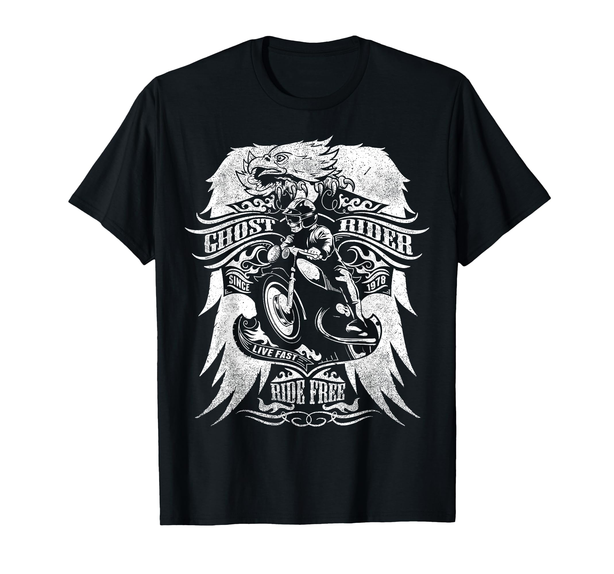 Ghost Rider Ride Free Motorcycle T-Shirt - Graphic Print Unisex - T-Shirt, Sweatshirt, Hoodie