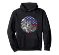 Motorcycle Skeleton Biker Patriotic Hoodie - Novelty Apparel for Adults - T-Shirt, Sweatshirt, Hoodie