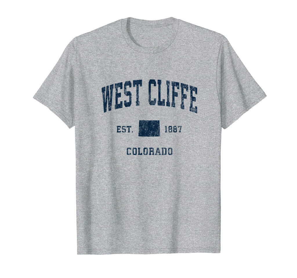 West Cliffe Colorado Co Athletic Navy T-Shirt - Unique Graphic Men Women - T-Shirt, Sweatshirt, Hoodie