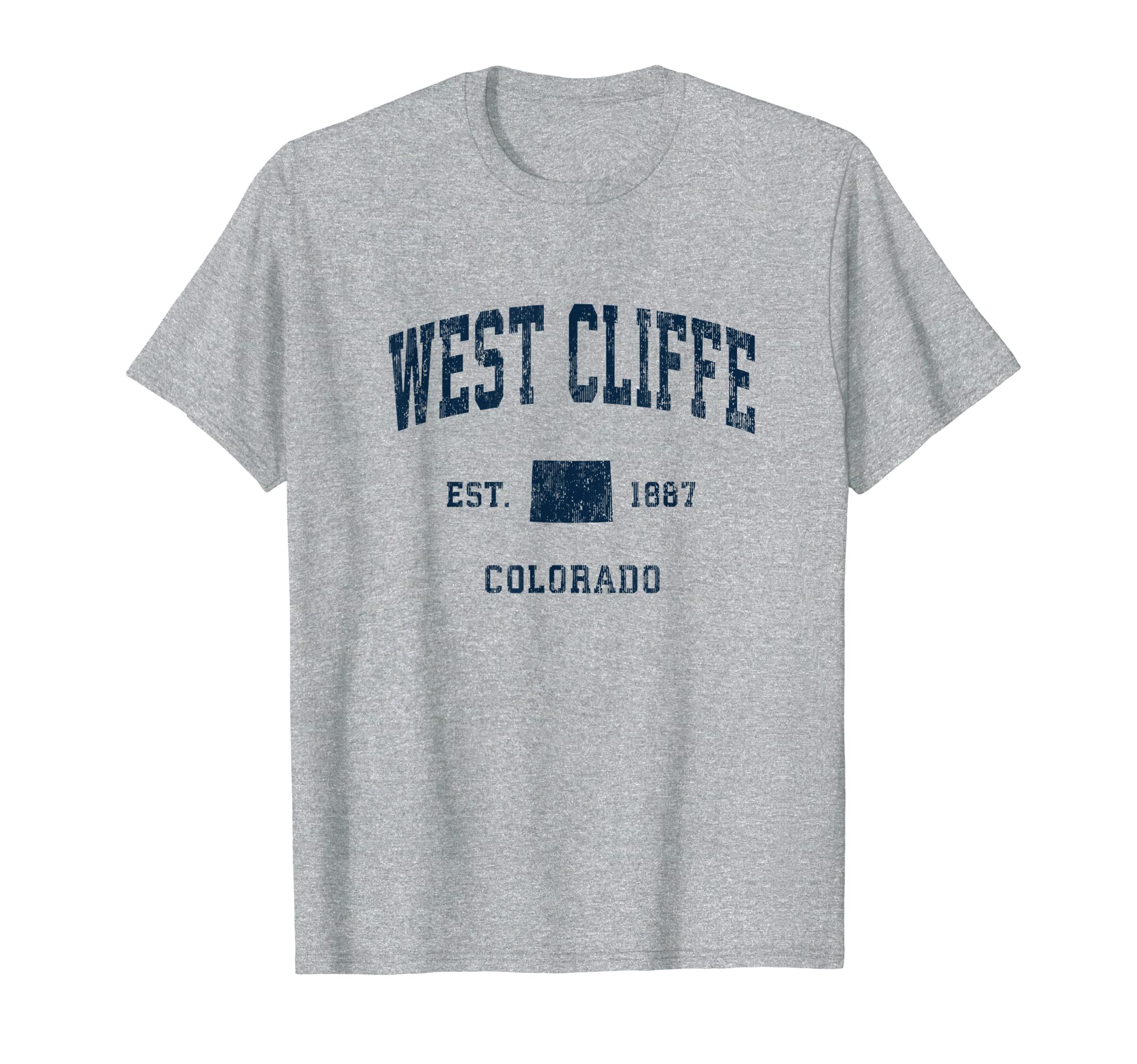 West Cliffe Colorado Co Athletic Navy T-Shirt - Unique Graphic Men Women - T-Shirt, Sweatshirt, Hoodie