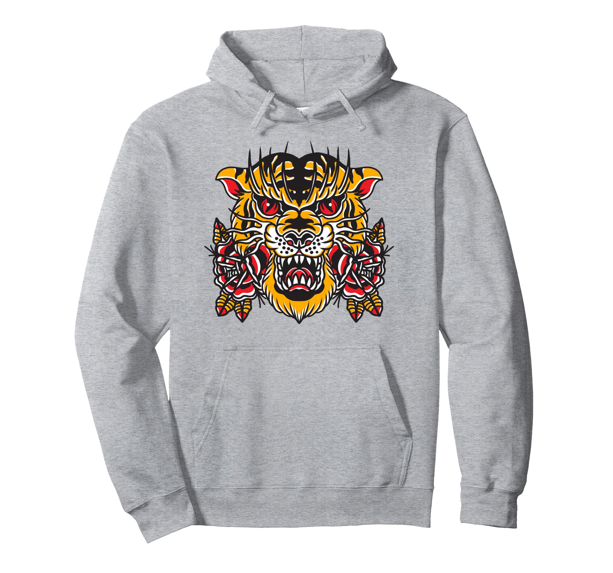 American Traditional Tattoo Flash Tiger Hoodie - Custom Art Print Unisex - T-Shirt, Sweatshirt, Hoodie