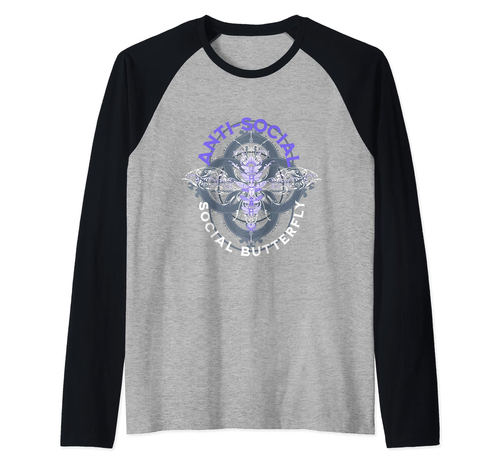 Anti Social Social Butterfly Moth Dark Hoodie - Novelty Apparel Unisex - T-Shirt, Sweatshirt, Hoodie