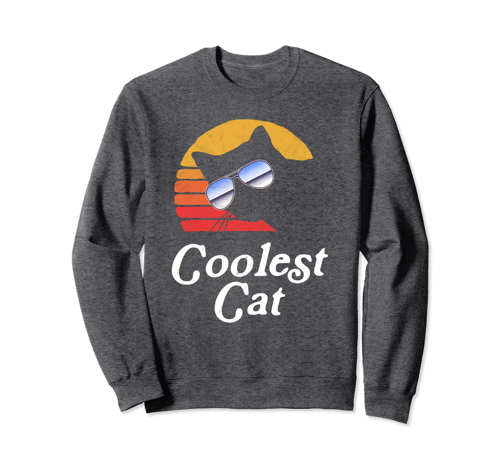 Coolest Cat Sunglasses Eighties Sweatshirt - Graphic Print Unisex - T-Shirt, Sweatshirt, Hoodie