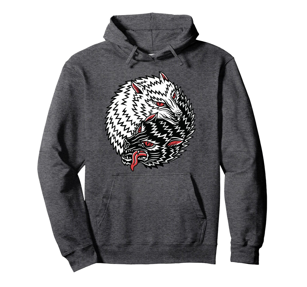 Wolf American Traditional Tattoo Flash Hoodie - Graphic Print Men Women - T-Shirt, Sweatshirt, Hoodie