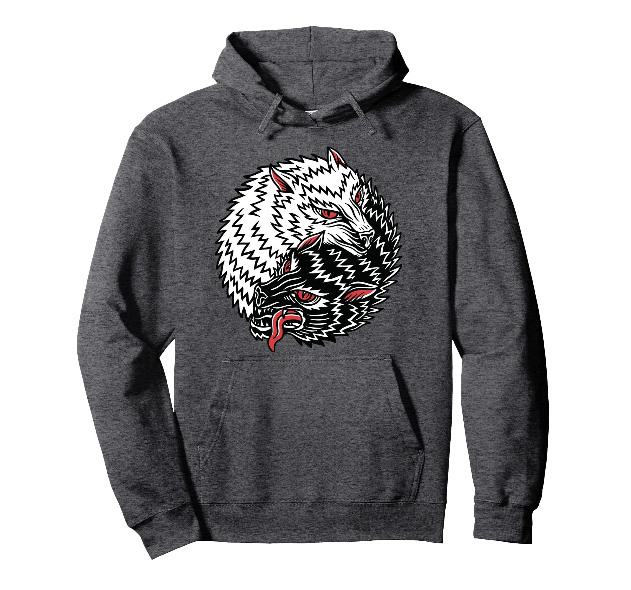Wolf American Traditional Tattoo Flash Hoodie - Graphic Print Men Women - T-Shirt, Sweatshirt, Hoodie