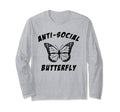 Anti Social Butterfly Funny Meme Joke T-Shirt - Custom Art Print Men Women - T-Shirt, Sweatshirt, Hoodie