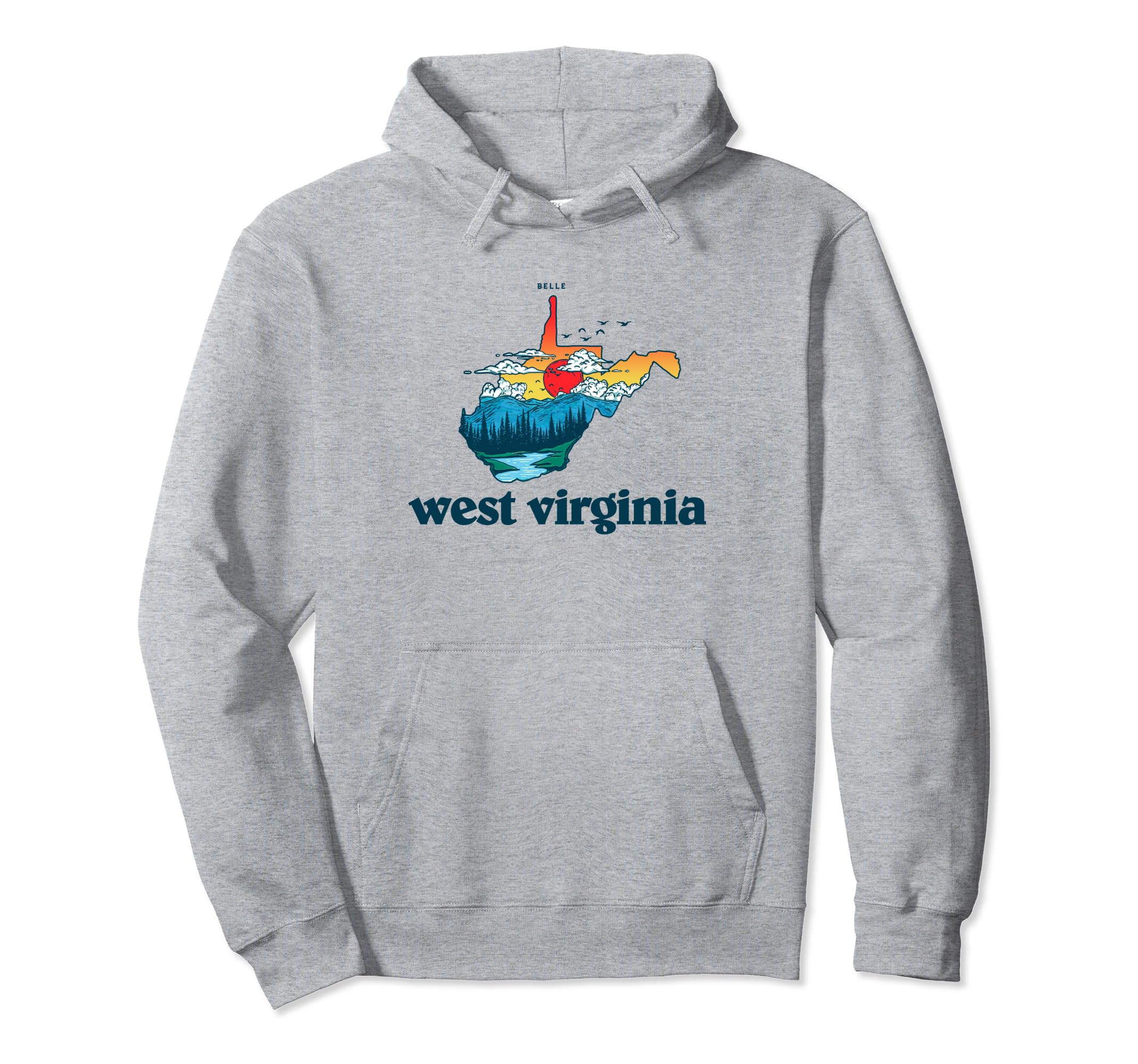 Belle West Virginia Outdoors Mountain Mama Hoodie - Novelty Apparel Unisex - T-Shirt, Sweatshirt, Hoodie