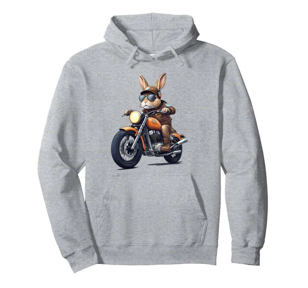 Easter Day Motorbike Bunny Rabbits Hoodie - Streetwear Style Unisex - T-Shirt, Sweatshirt, Hoodie