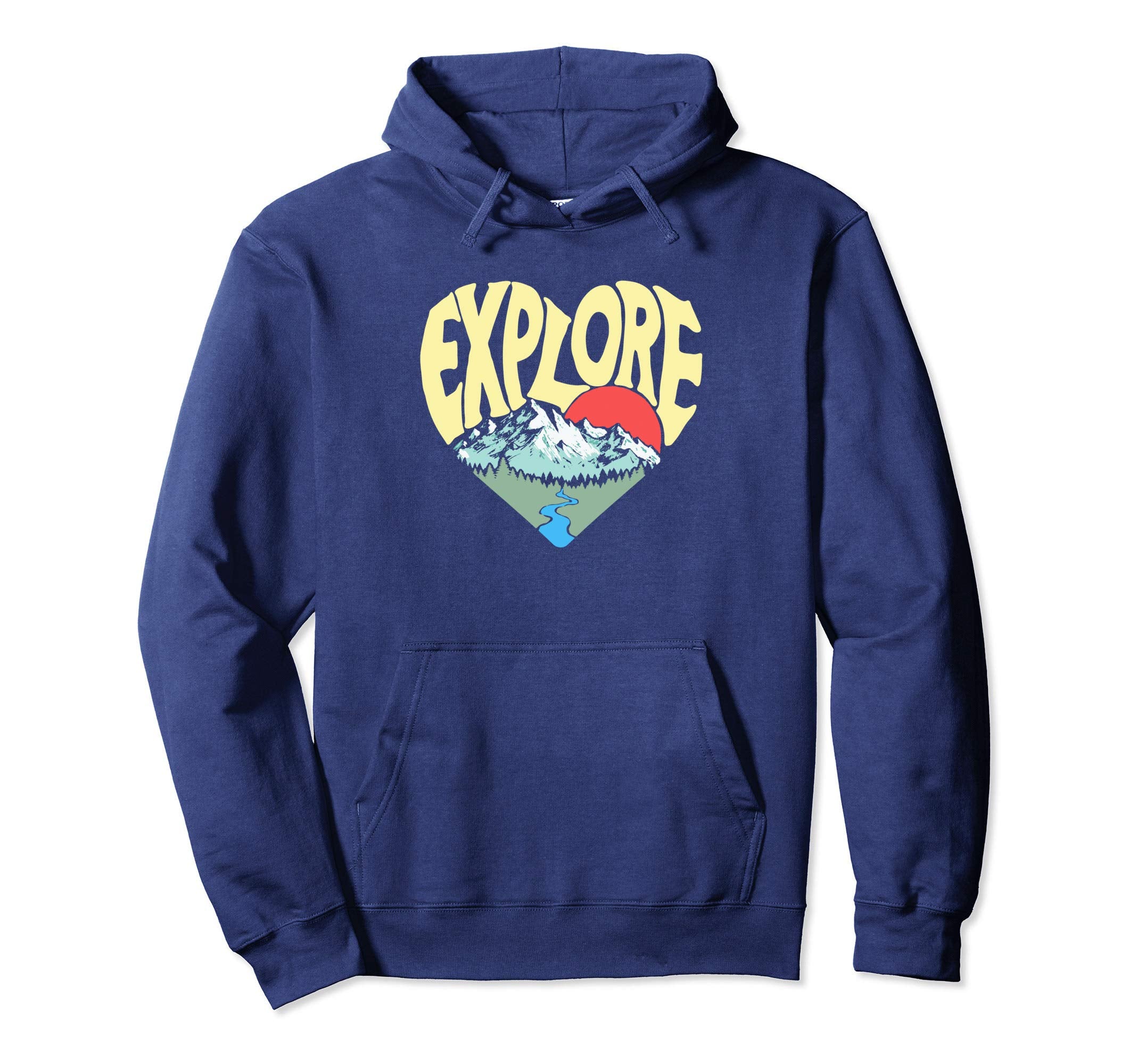 Explore Outdoor Nature Lover Heart Hoodie - Custom Art Print Men Women - T-Shirt, Sweatshirt, Hoodie