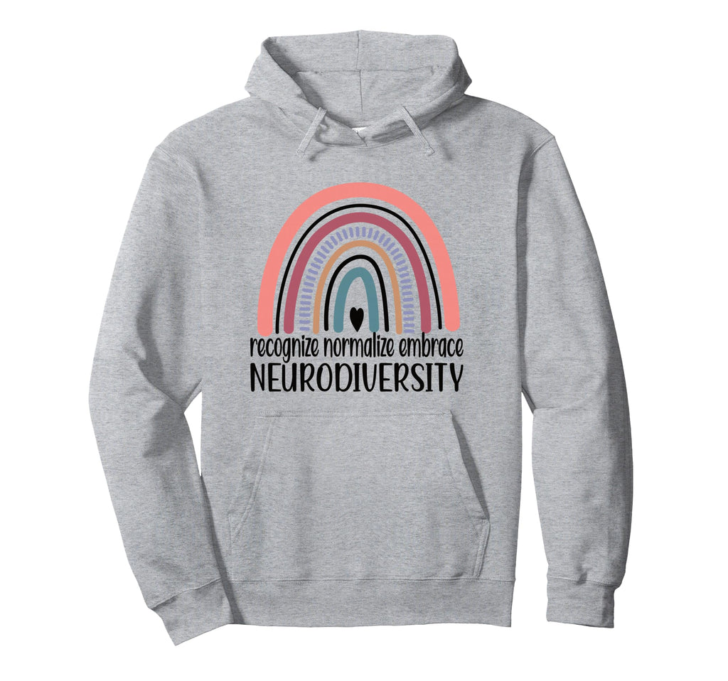 Neurodiversity Rainbow Autism Hoodie - Minimalist Print for Adults - T-Shirt, Sweatshirt, Hoodie