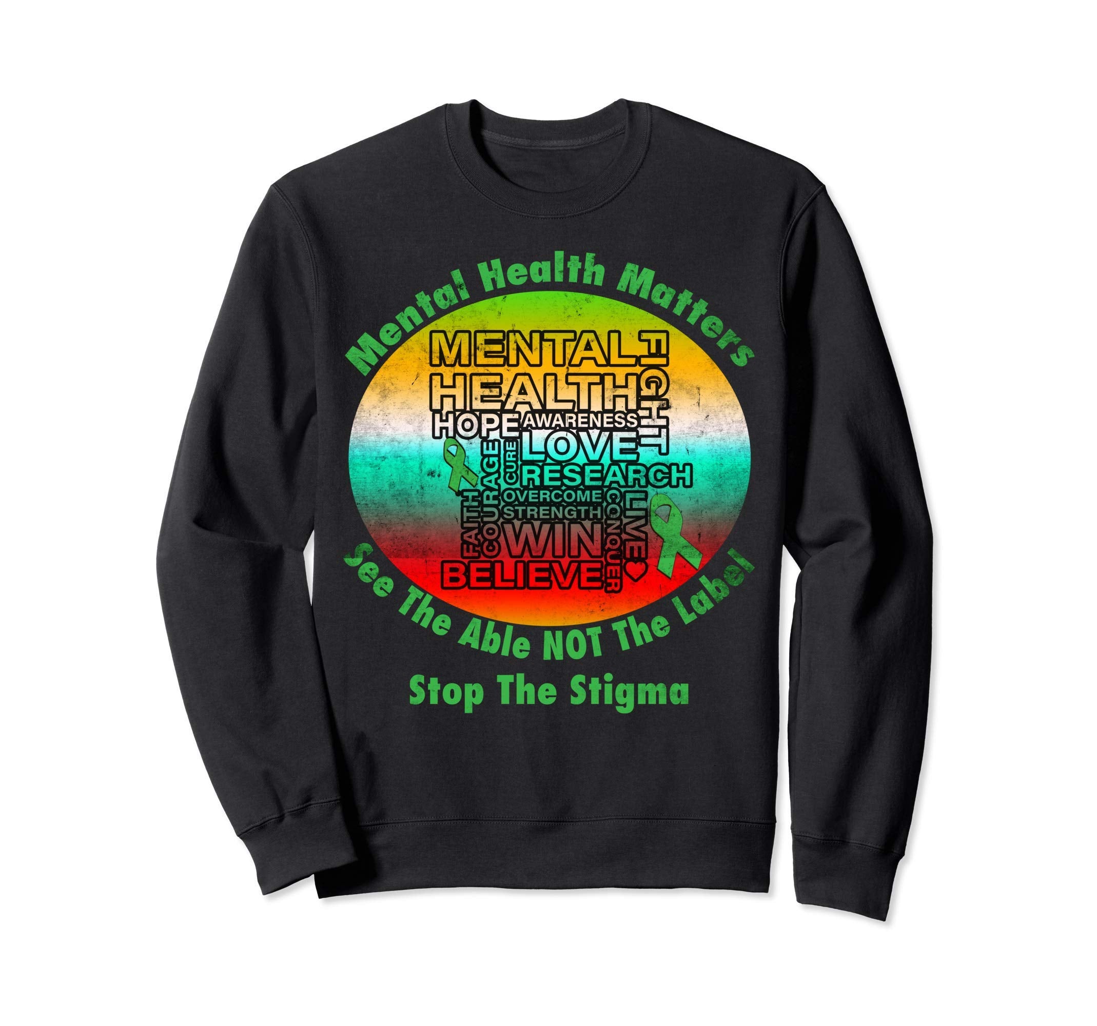 Stop Stigma Mental Health Awareness Sweatshirt - Aesthetic Graphic Unisex - T-Shirt, Sweatshirt, Hoodie