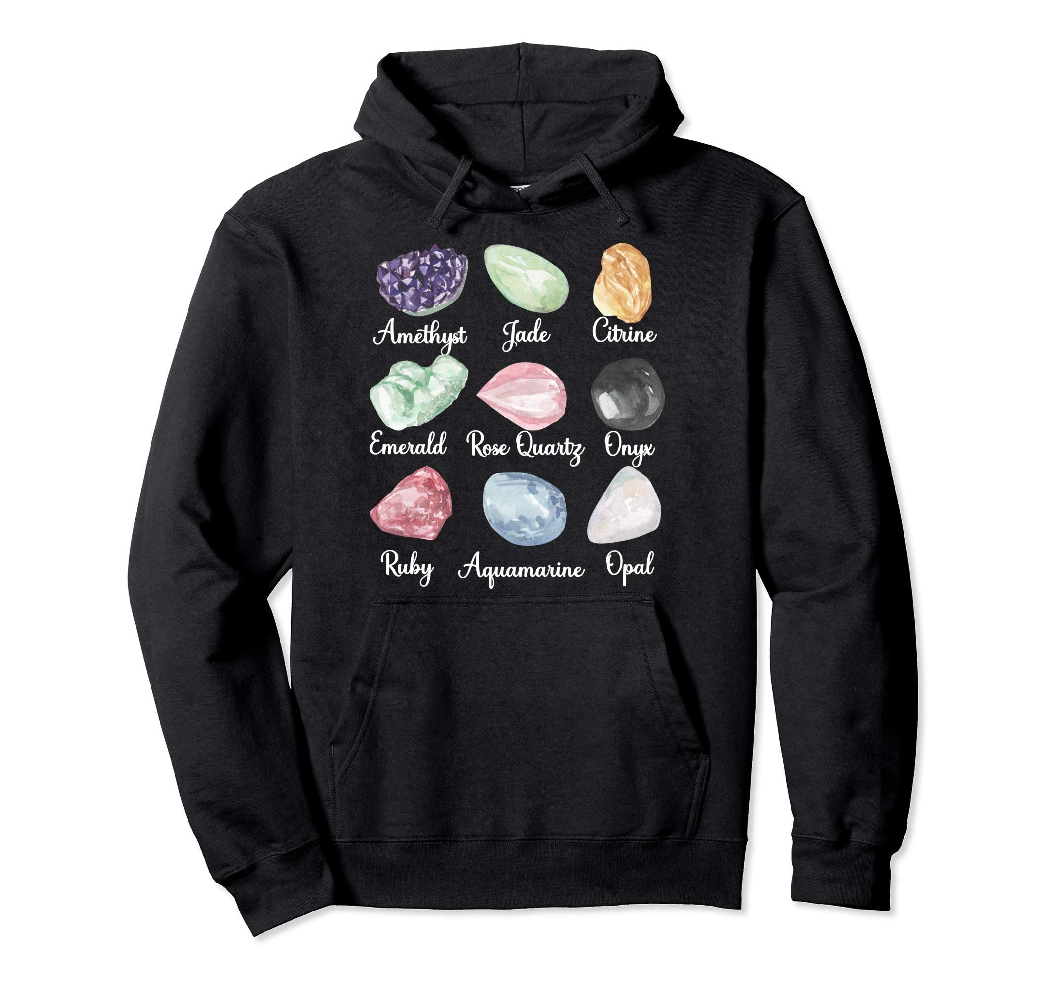 Crystal Lover Mineral Gemstone Hippie Hoodie - Custom Art Print Men Women - T-Shirt, Sweatshirt, Hoodie