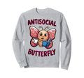 Groovy Anti Social Butterfly Sweatshirt - Casual Everyday Wear for Adults - T-Shirt, Sweatshirt, Hoodie