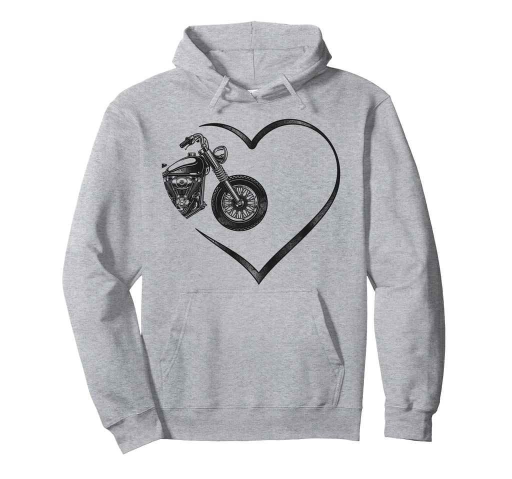 Motorcycle Biker Heart Hoodie - Custom Art Print for Adults - T-Shirt, Sweatshirt, Hoodie