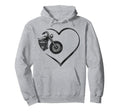 Motorcycle Biker Heart Hoodie - Custom Art Print for Adults - T-Shirt, Sweatshirt, Hoodie