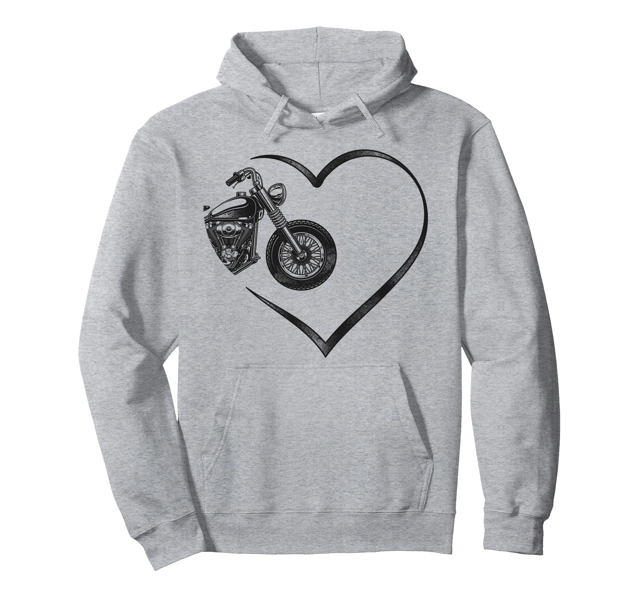 Motorcycle Biker Heart Hoodie - Custom Art Print for Adults - T-Shirt, Sweatshirt, Hoodie