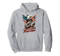 Patriotic Old Biker American Us Flag Hoodie - Custom Art Print for Adults - T-Shirt, Sweatshirt, Hoodie
