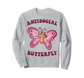 Groovy Anti Social Butterfly Sweatshirt - Custom Art Print for Adults - T-Shirt, Sweatshirt, Hoodie