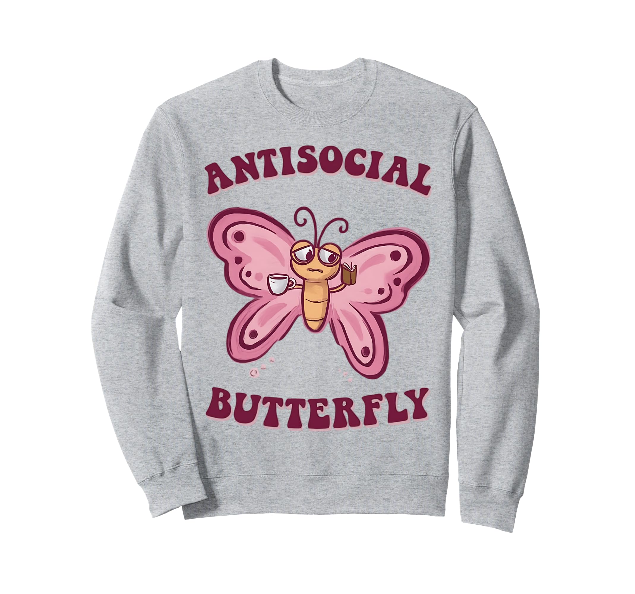 Groovy Anti Social Butterfly Sweatshirt - Custom Art Print for Adults - T-Shirt, Sweatshirt, Hoodie