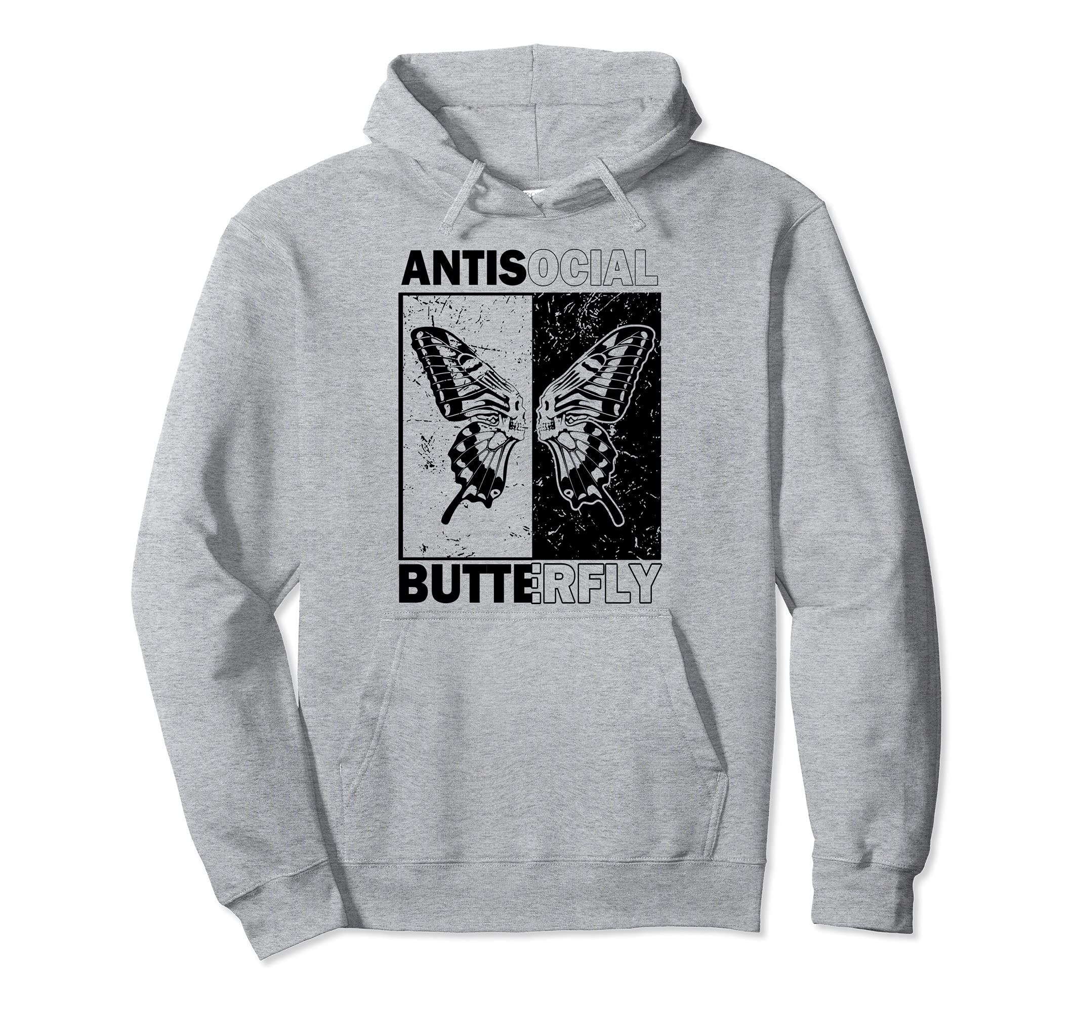 Antisocial Butterfly Hater Introvert Hoodie - Minimalist Print for Adults - T-Shirt, Sweatshirt, Hoodie
