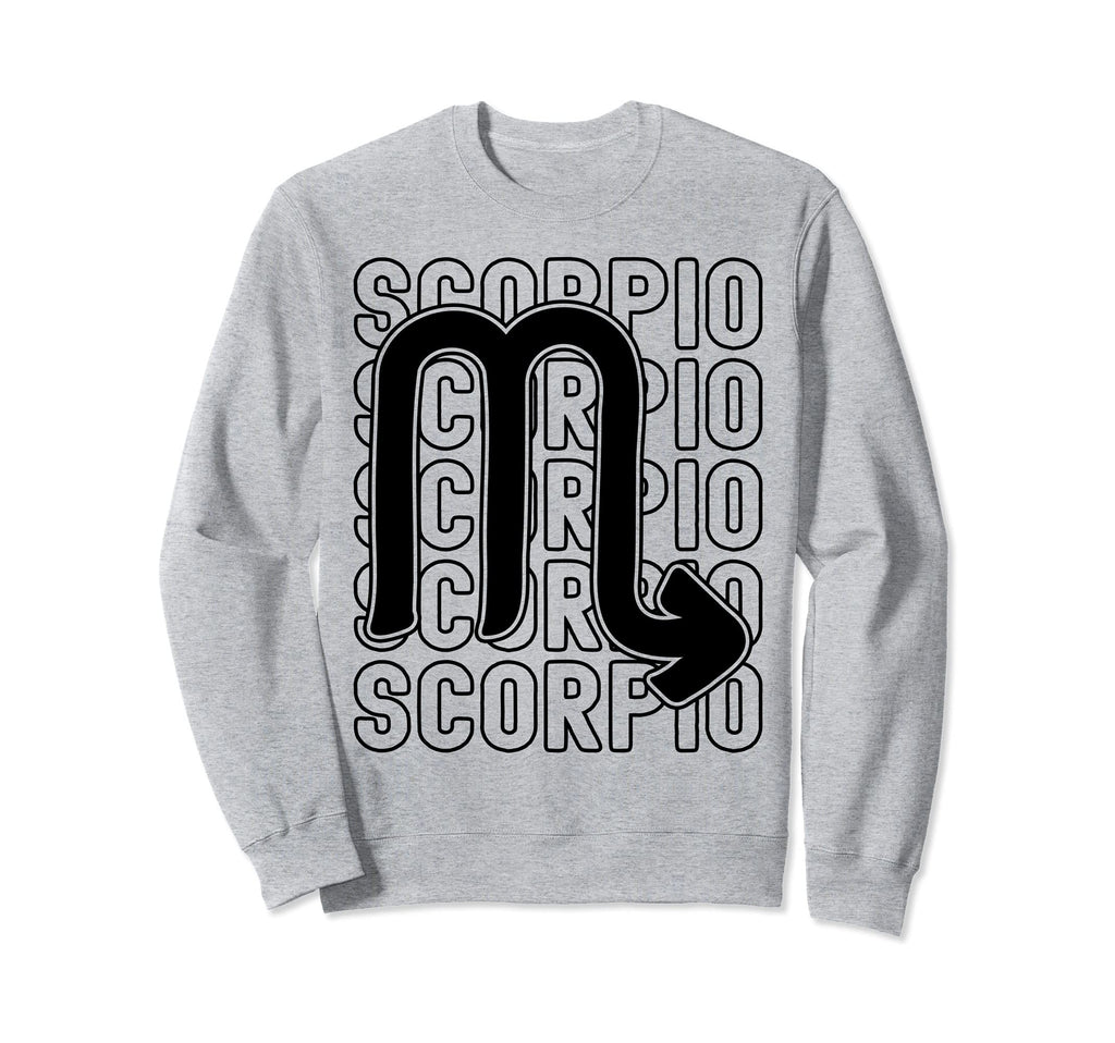 Scorpio Zodiac Sign Typography Sweatshirt - Trendy Graphic for Adults - T-Shirt, Sweatshirt, Hoodie