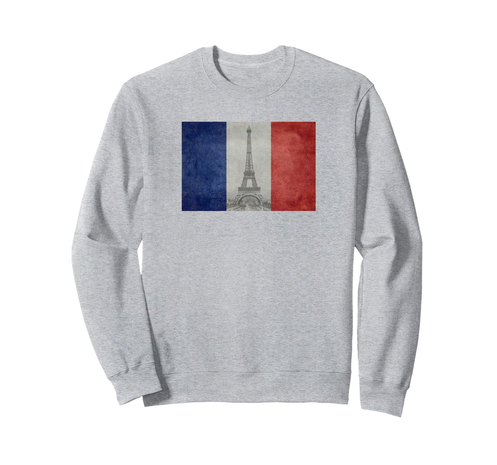French Flag Postcard Eiffel Tower Sweatshirt - Novelty Apparel Unisex - T-Shirt, Sweatshirt, Hoodie