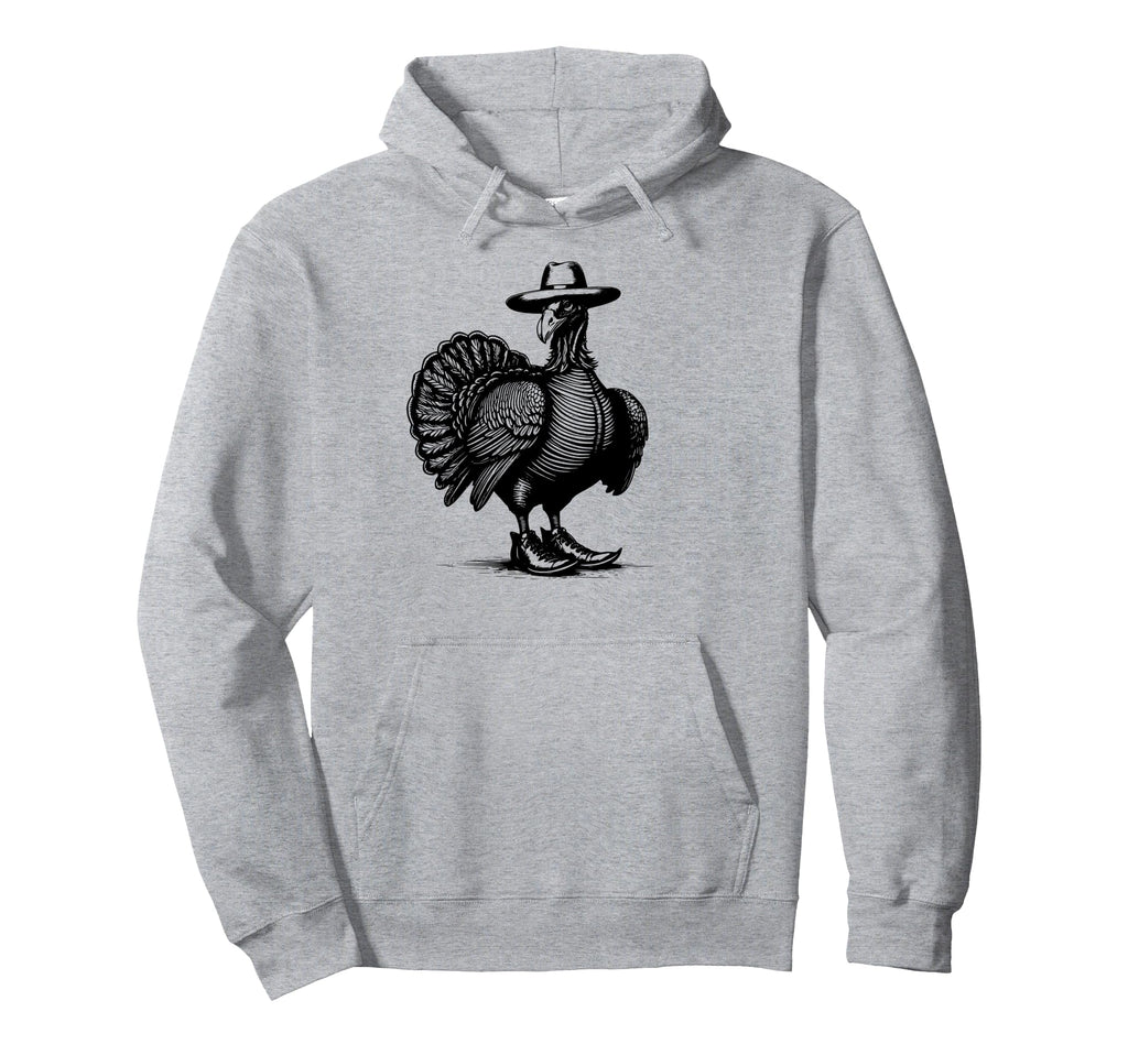 Funny Turkey Cowboy Hat Boots Western Hoodie - Streetwear Style Unisex - T-Shirt, Sweatshirt, Hoodie