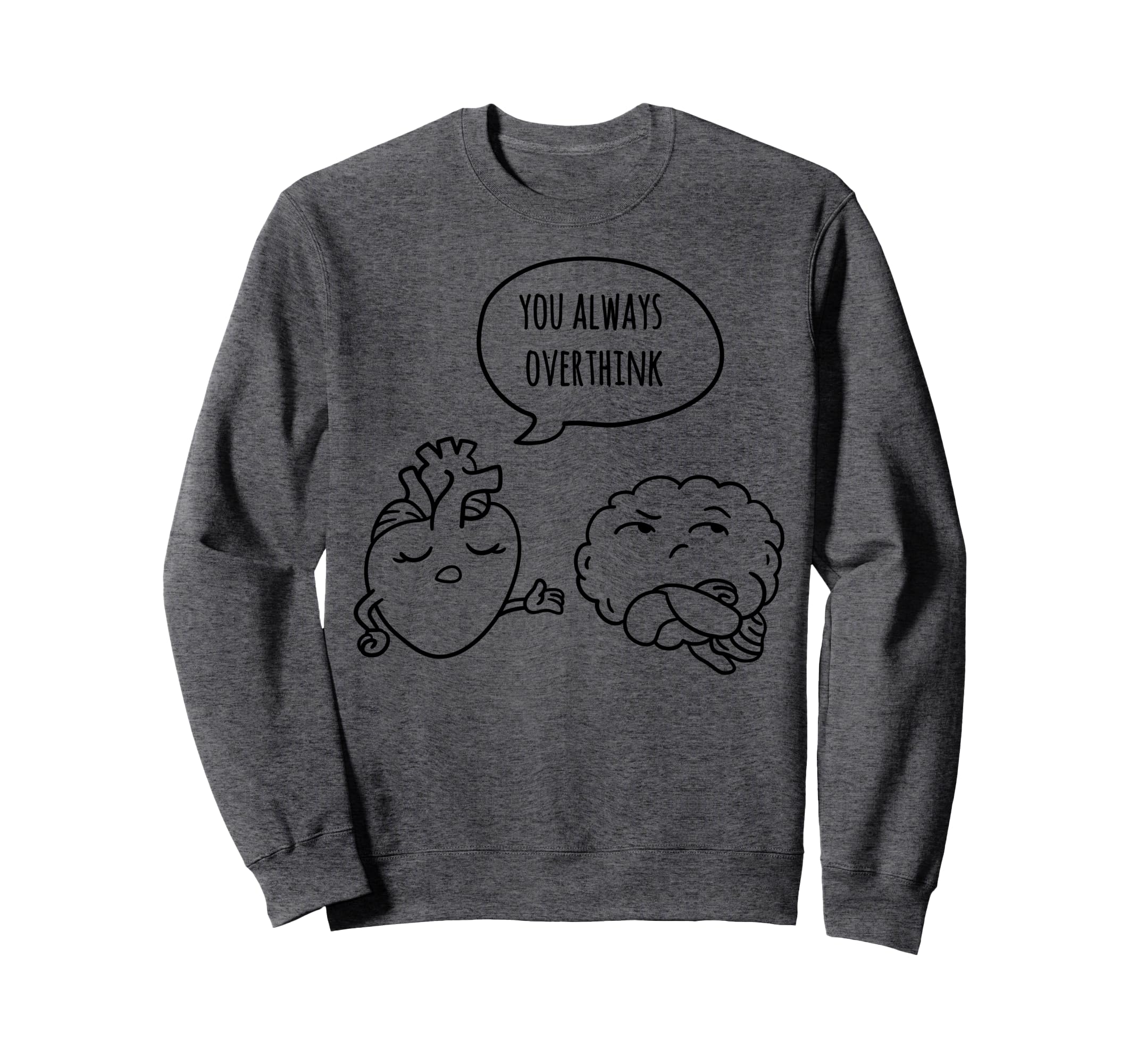 Overthinker Cartoon Sweatshirt - Unique Graphic for Adults - T-Shirt, Sweatshirt, Hoodie