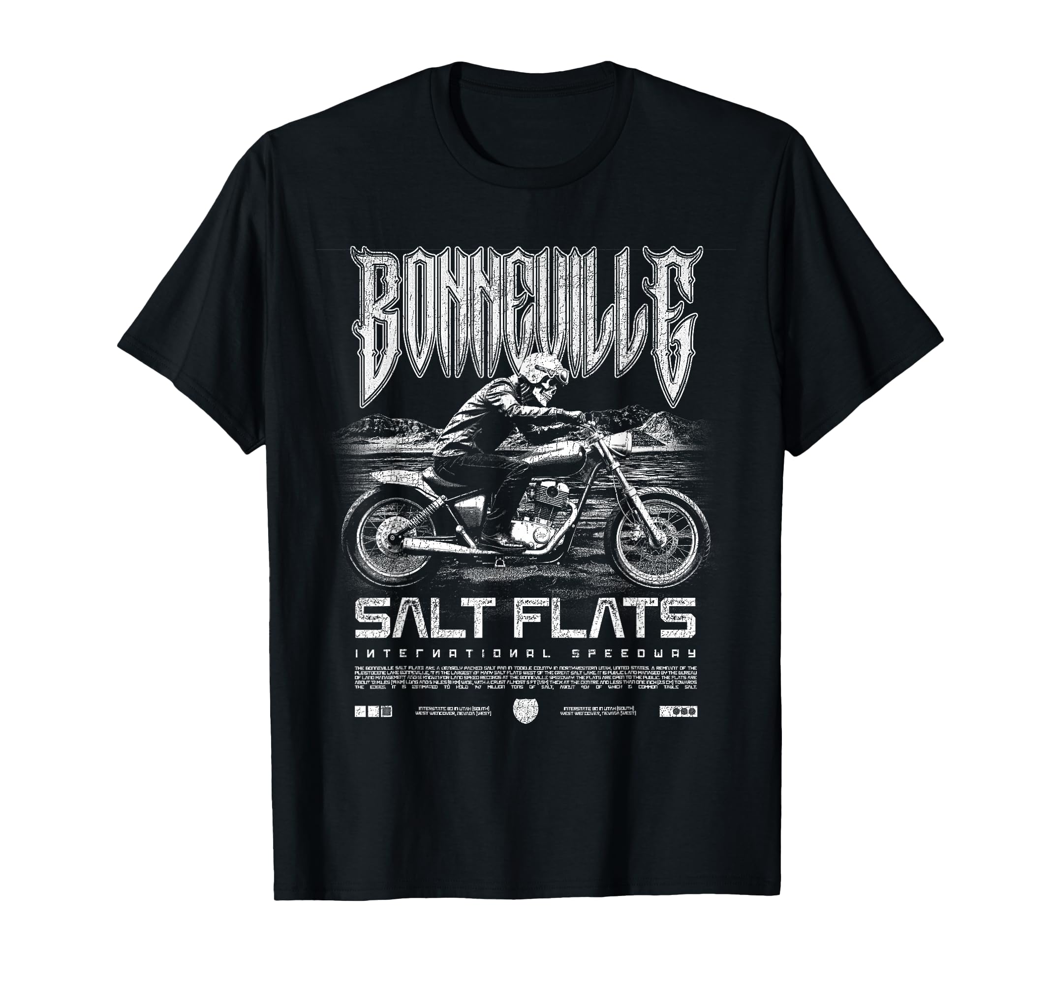 Bonneville Salt Flats Motorcycle Racing T-Shirt - Trendy Graphic Unisex - T-Shirt, Sweatshirt, Hoodie