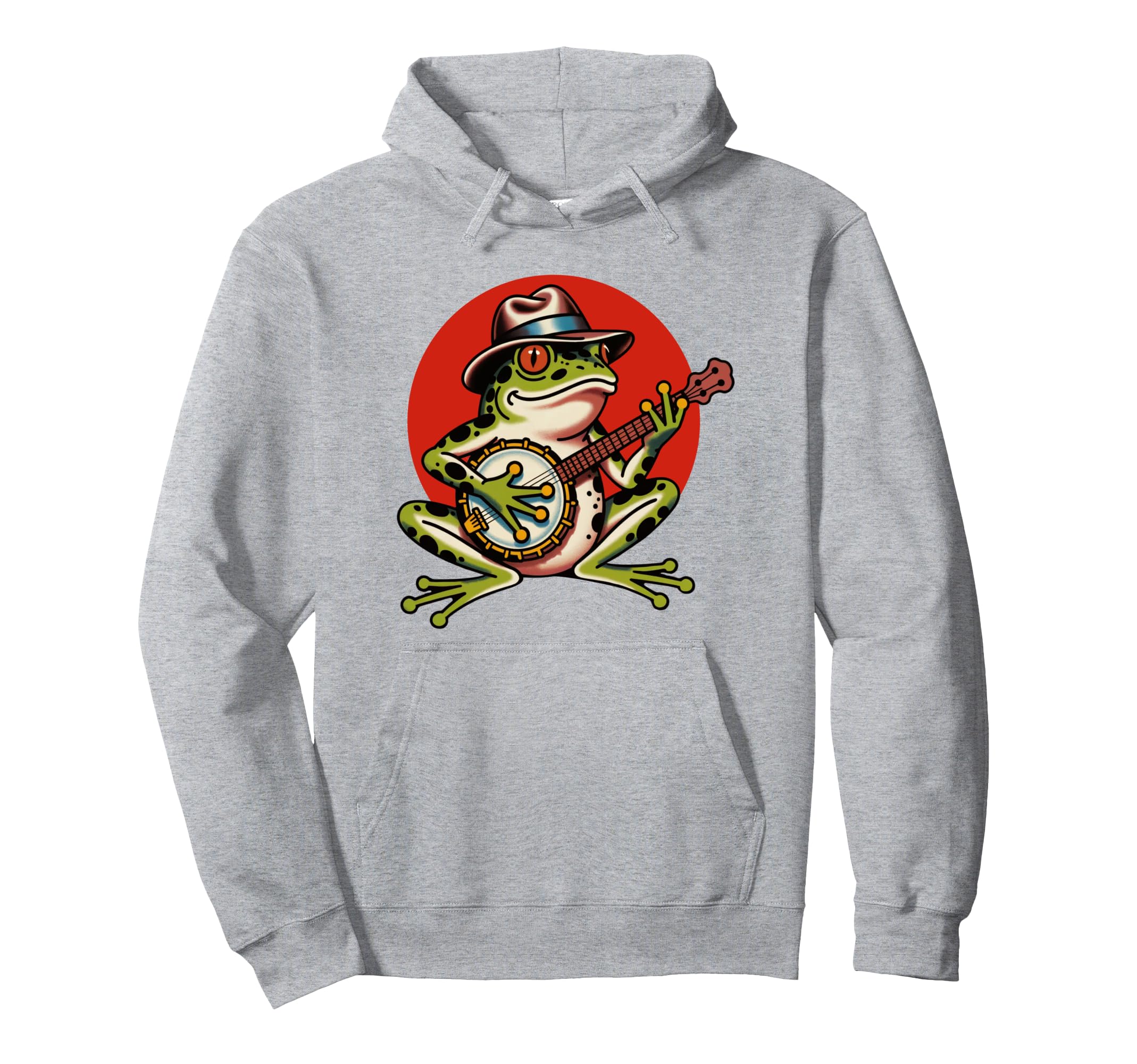 Frog Banjo Tattoo Flash American Tattoos Hoodie - Streetwear Style Unisex - T-Shirt, Sweatshirt, Hoodie