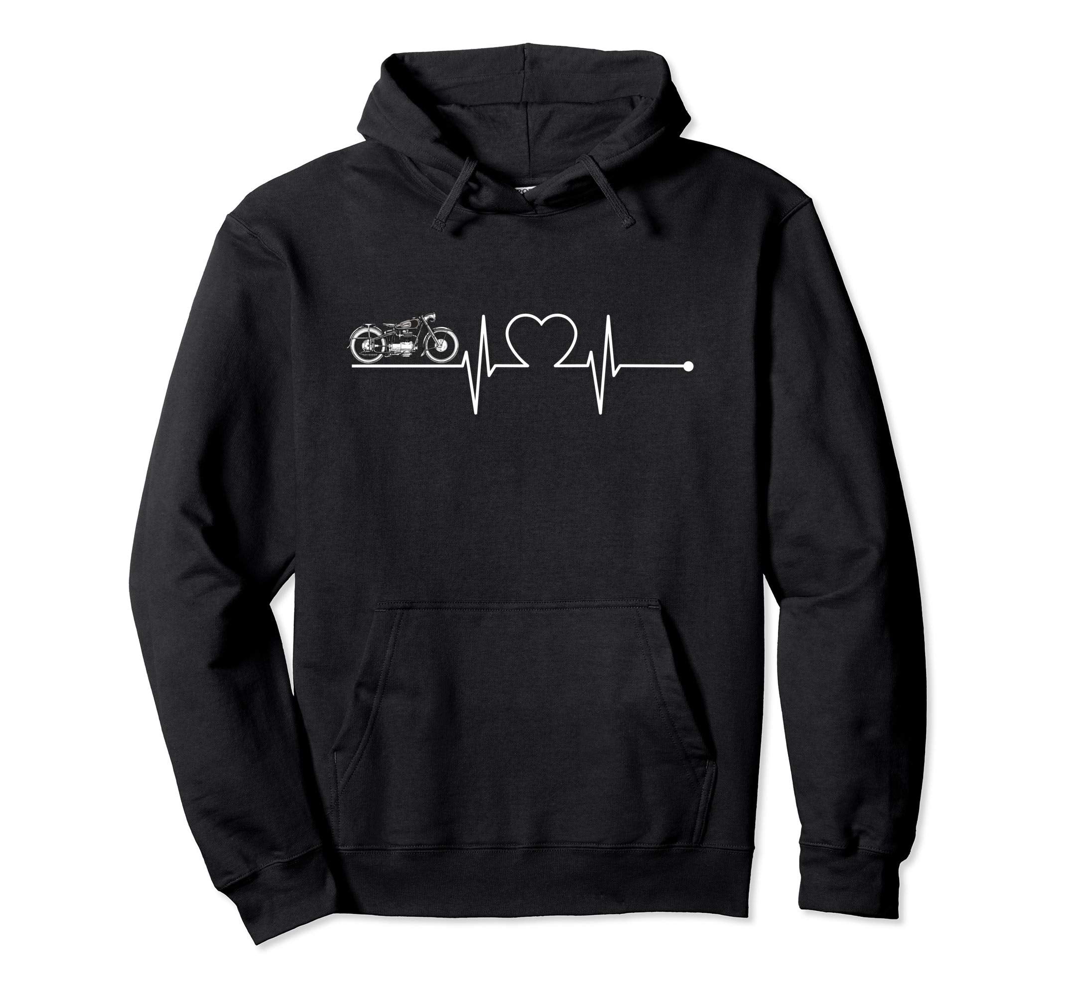 Motorcycle Heartbeat I Love My Motorcycle Hoodie - Graphic Print Men Women - T-Shirt, Sweatshirt, Hoodie