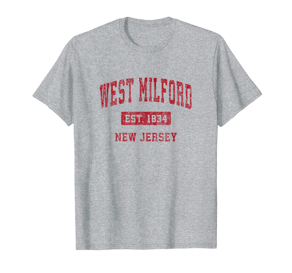 West Milford New Jersey Nj Sports Red T-Shirt - Custom Art Print for Adults - T-Shirt, Sweatshirt, Hoodie