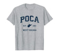 Poca West Virginia Wv Athletic Navy T-Shirt - Aesthetic Graphic Men Women - T-Shirt, Sweatshirt, Hoodie
