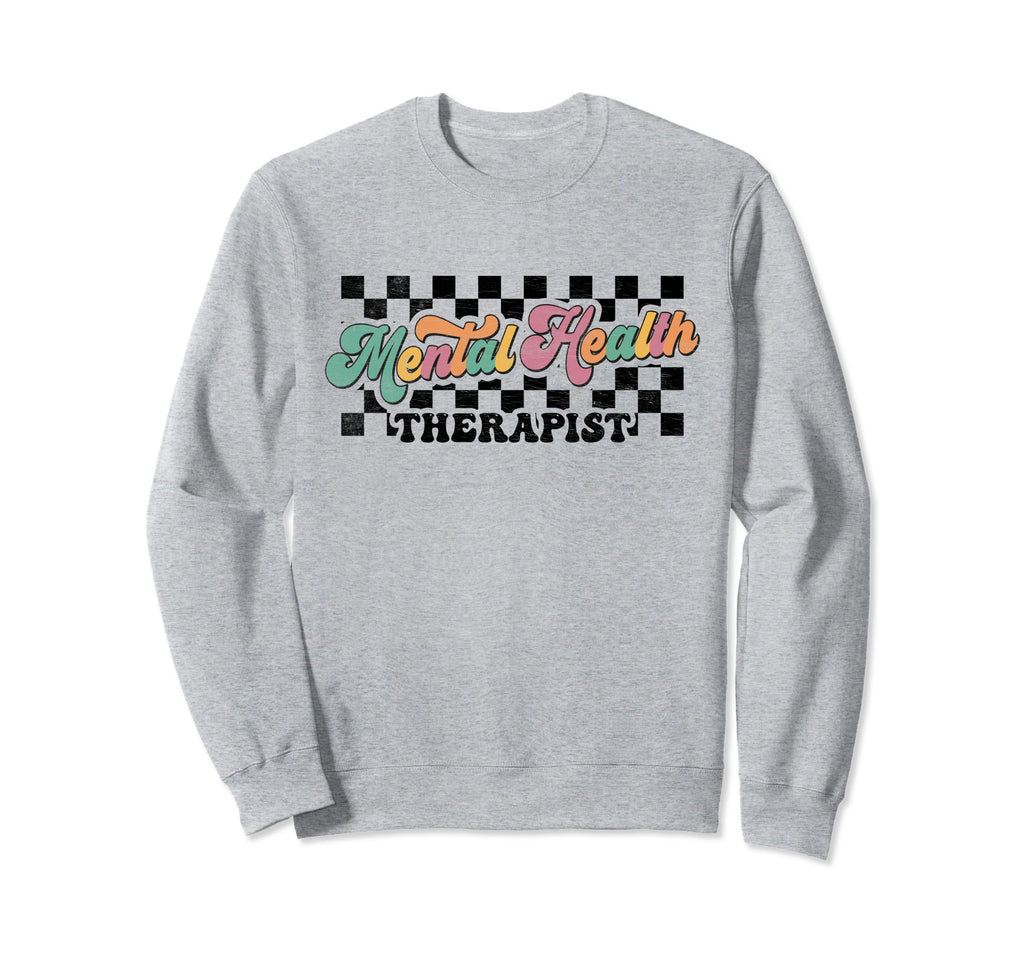 Checkered Mental Health Therapist Sweatshirt - Custom Art Print Unisex - T-Shirt, Sweatshirt, Hoodie
