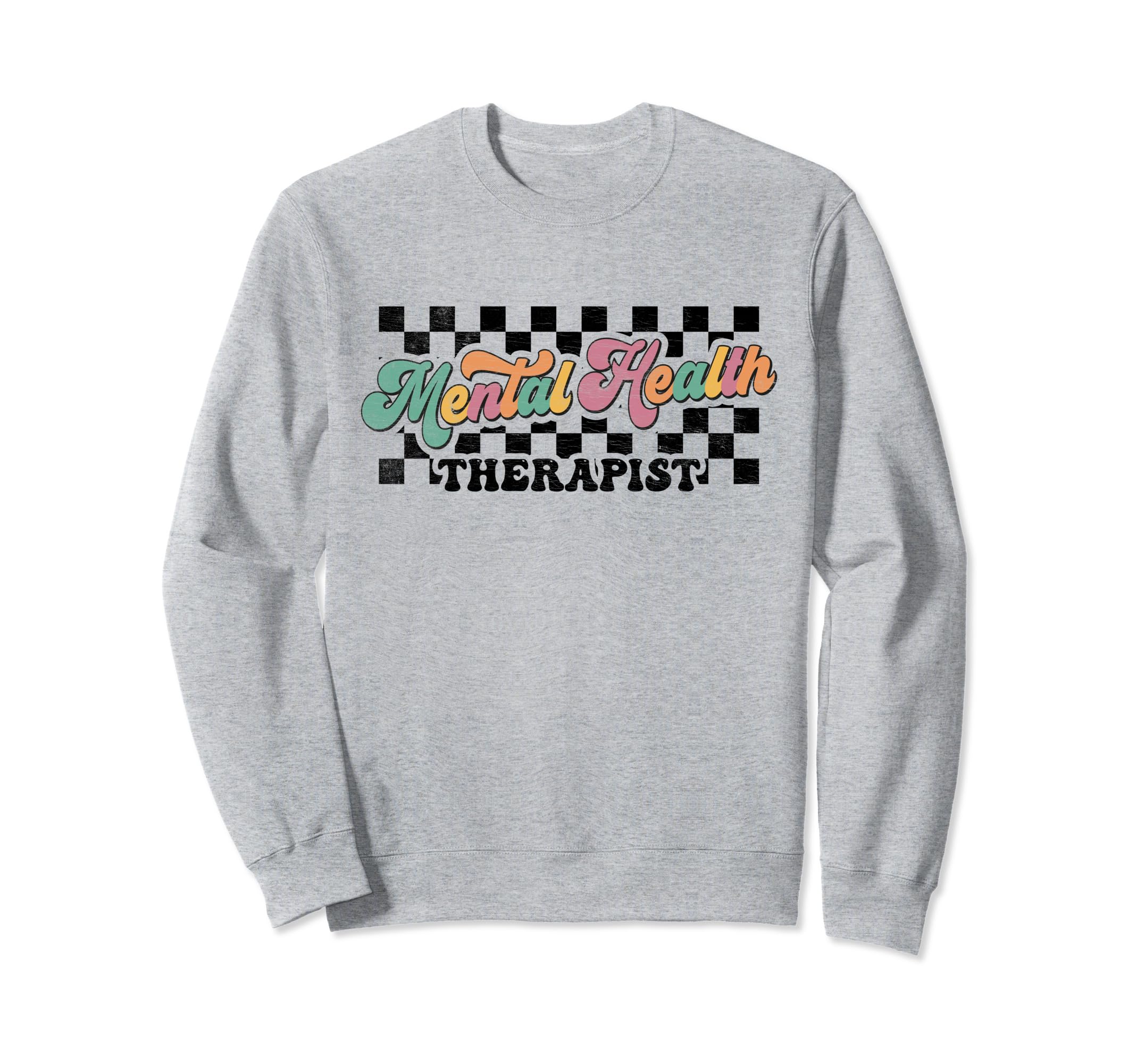 Checkered Mental Health Therapist Sweatshirt - Custom Art Print Unisex - T-Shirt, Sweatshirt, Hoodie
