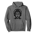 Buddha Headphones Mindfulness Music Hoodie - Minimalist Print for Adults - T-Shirt, Sweatshirt, Hoodie