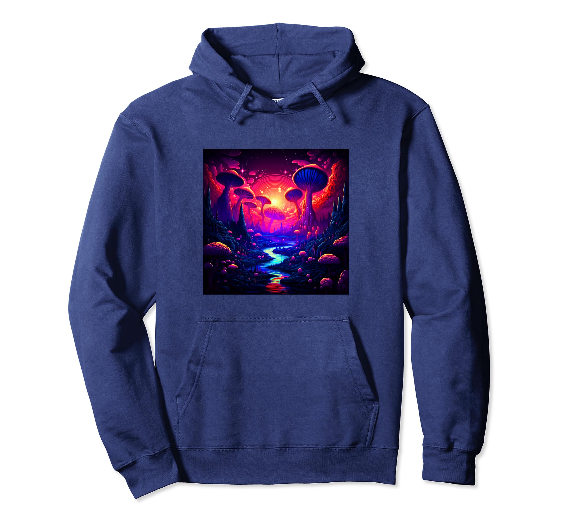 80S Synthwave Aesthetic Mushroom Hoodie - Casual Everyday Wear for Adults - T-Shirt, Sweatshirt, Hoodie